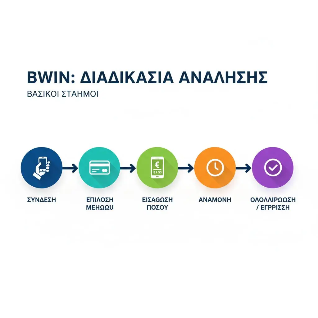 Διάγραμμα βημάτων για online ανάληψη στη Bwin