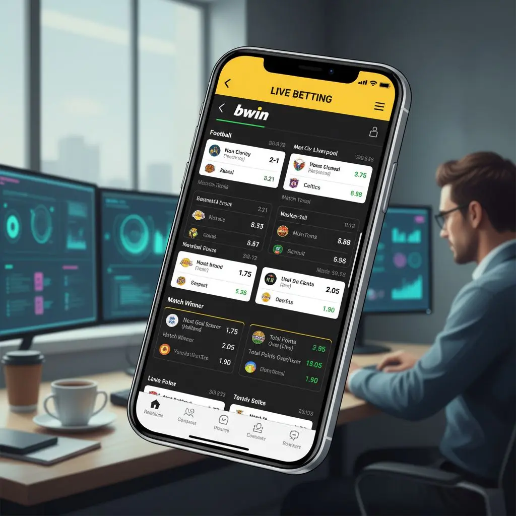 Οθόνη live στοιχήματος στη bwin app για iPhone