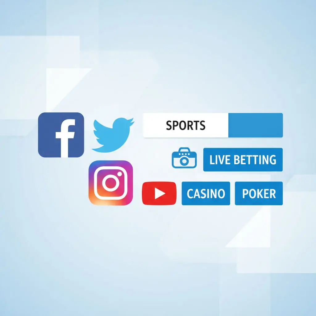 εικονίδια social media με στοιχηματικό θέμα για το brand bwin